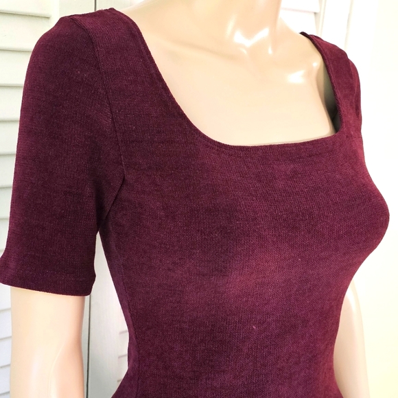 Burgandy Midi Dress - Picture 3 of 9